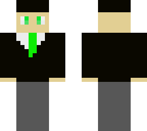 man with suit and hat (green tie)