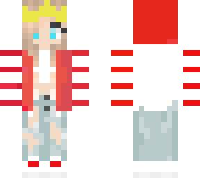 blonde girl with white and red hoodie