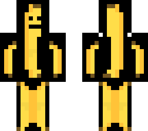edited banana skin with banana arms and legs
