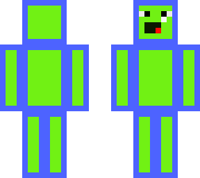green and blue man