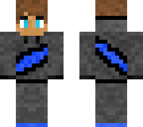 grey and blue hoodie