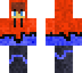 orang and blue hoodie