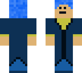 blue hair blue suit boy