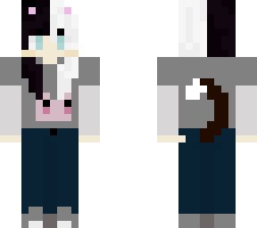 cat girl with split hair