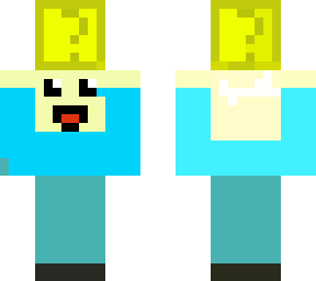man holding a lucky block