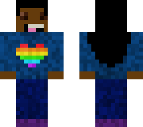 person wearing pride rainbow heart!