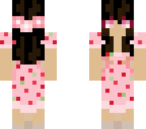 strawberry dress but black hair