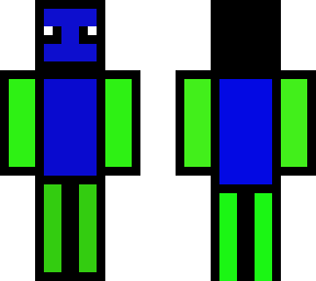 blue lime green and black color skin