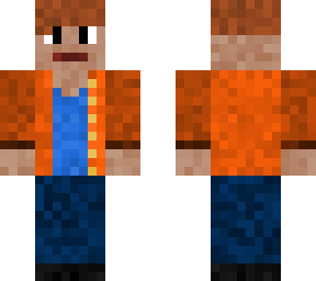 boy in orange jacket