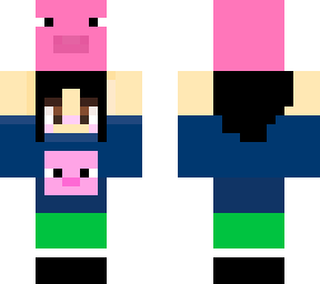 cutie girl holding pig head  :)