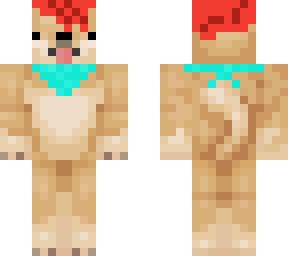 dogo with red hair and bandana