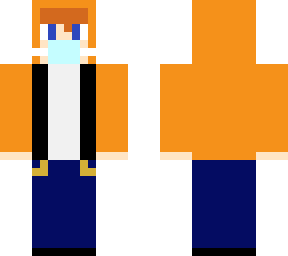 gamer with orange hoodie (mask)