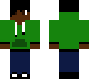 me in a green hoodie