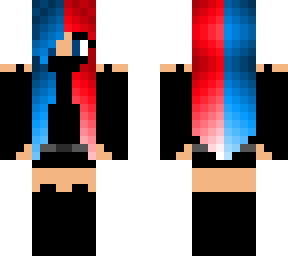 ninja girl - half red, half blue hair