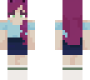 pink hair, blue skirt, no flare alt version