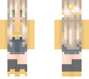blonde green eyed yellow hoodie egirl thing