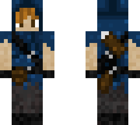 blue archer with sleeves