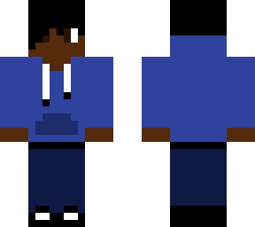 me in a blue closed hoodie