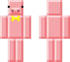 blocky pig with botie