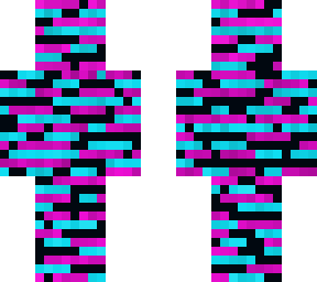 cyan, pink glitch