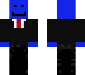 happy blue in a suit