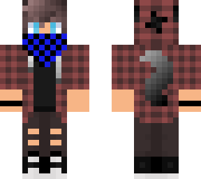 werewolf boy with blue checkered bandanna facemask (for billy)