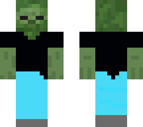 zombie with a black shirt and blue shorts