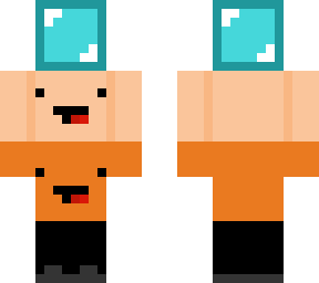 bald derp holding diamond block