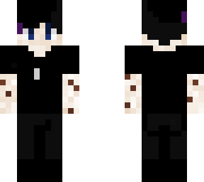 black with purple tips