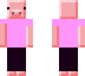 blocky pig with trousers and tshert
