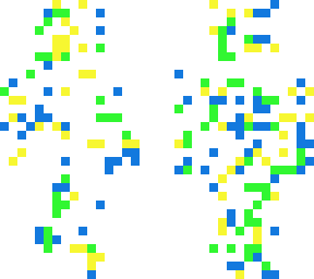 blue yellow green