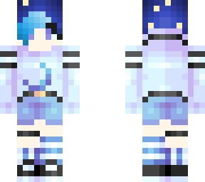 cute worry eyed blue moon girl