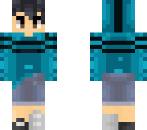 cyan male skin hoodie