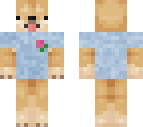 dog with blue shirt with rose on it (edited from similar skin)