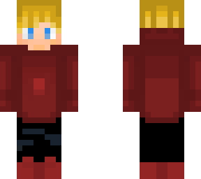 edit of white haired boy in red bear costumer