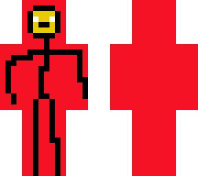red stickman emogi face