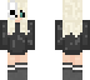 blonde blue eyed emo girl skull face showing