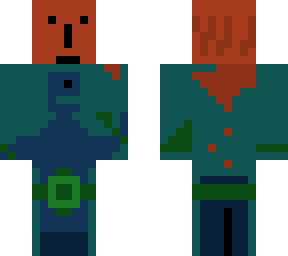 blue guy with a pumpkin on top