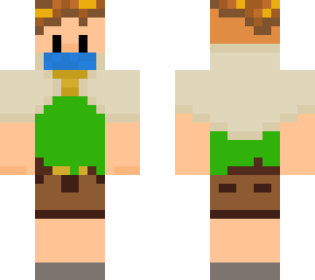 ce with darkish green shirt and blue scarf