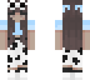 girl with cow pants and clout goggles blue