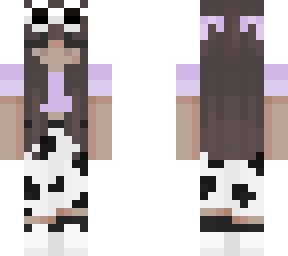 girl with cow pants and grout goggles purple