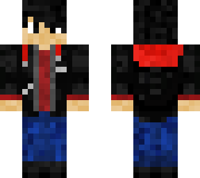 guy in black and red jacket