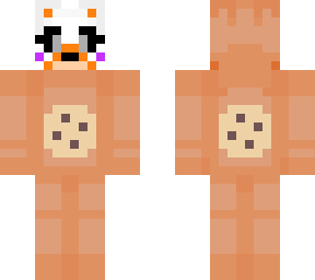 lolbit in a orange cookie monster onesie