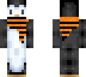 penguin with orange scarf