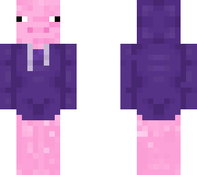 pig in purple hoodie