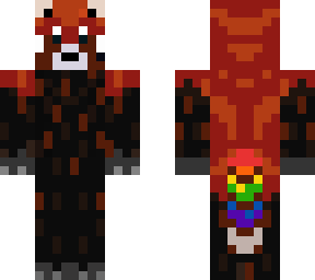 red panda with a rainbow tail
