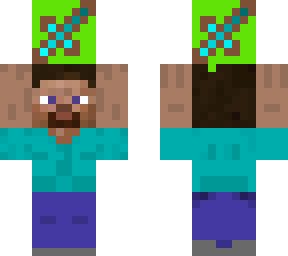skin de steve sosteniendo un bloque de espoada se diamante