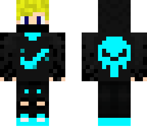 skull boy blond neon