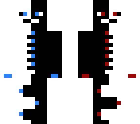 white & black red or blue