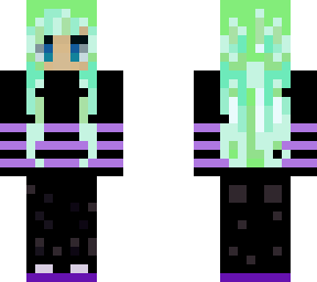green and purple punk girl